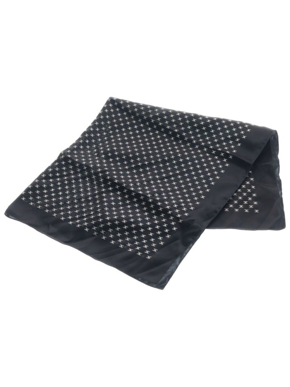 Celine Trine Off All Over Print Silk Bandana Black
